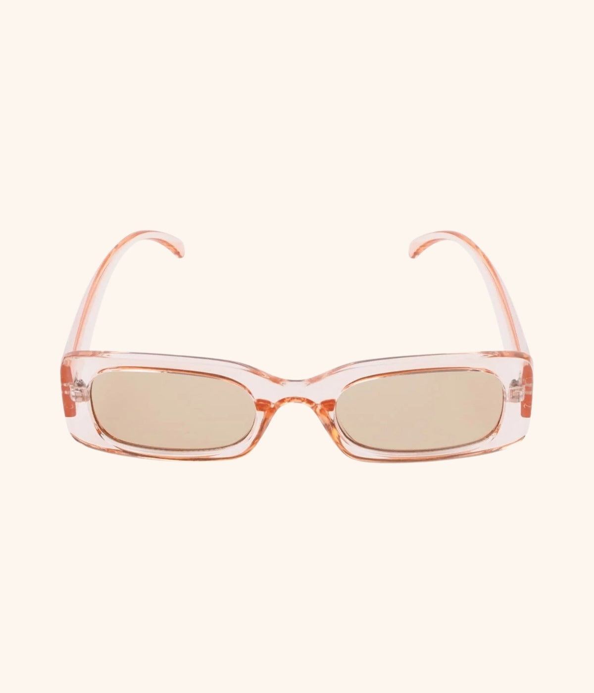 korallfarbene Sonnenbrille Transparent Frontansicht