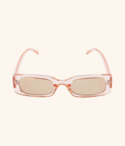 korallfarbene Sonnenbrille Transparent Frontansicht